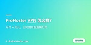 ProHoster VPN 怎么样？月付 4 美元，官网国内能直接打开