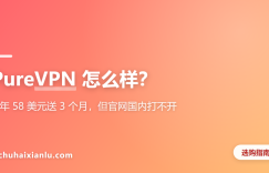 PureVPN 怎么样？2 年 58 美元送 3 个月，但官网国内打不开