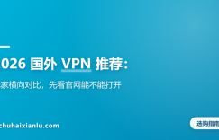 2026 国外 VPN 推荐：七家横向对比，先看官网能不能打开